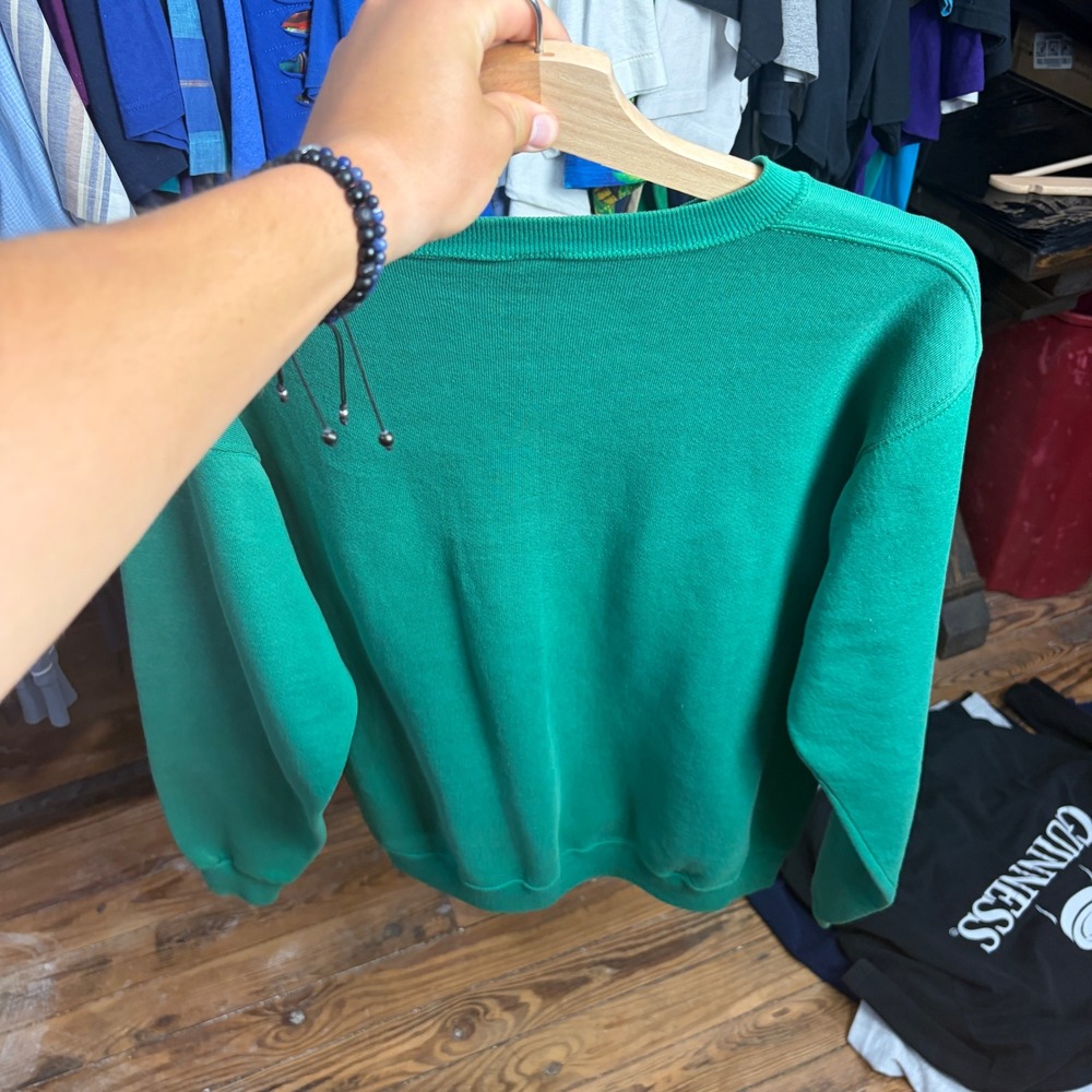 Vintage Russell Athletic Green Sweatshirt Made in USA Blank Crewneck Medium - Picture 6 of 6